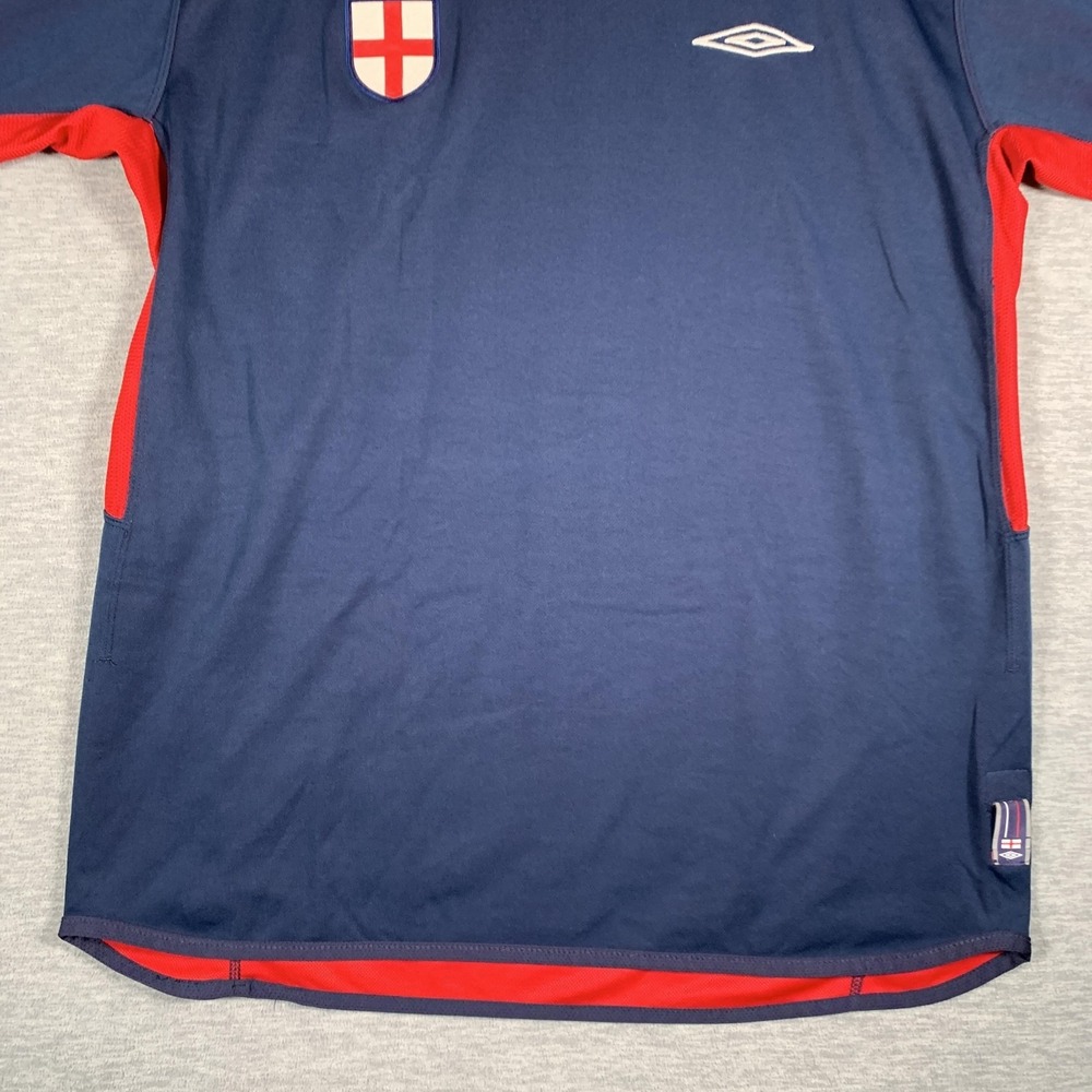 Vintage England National Team Soccer Jersey Mens Large Navy Red Umbro Reversible - Picture 3 of 15